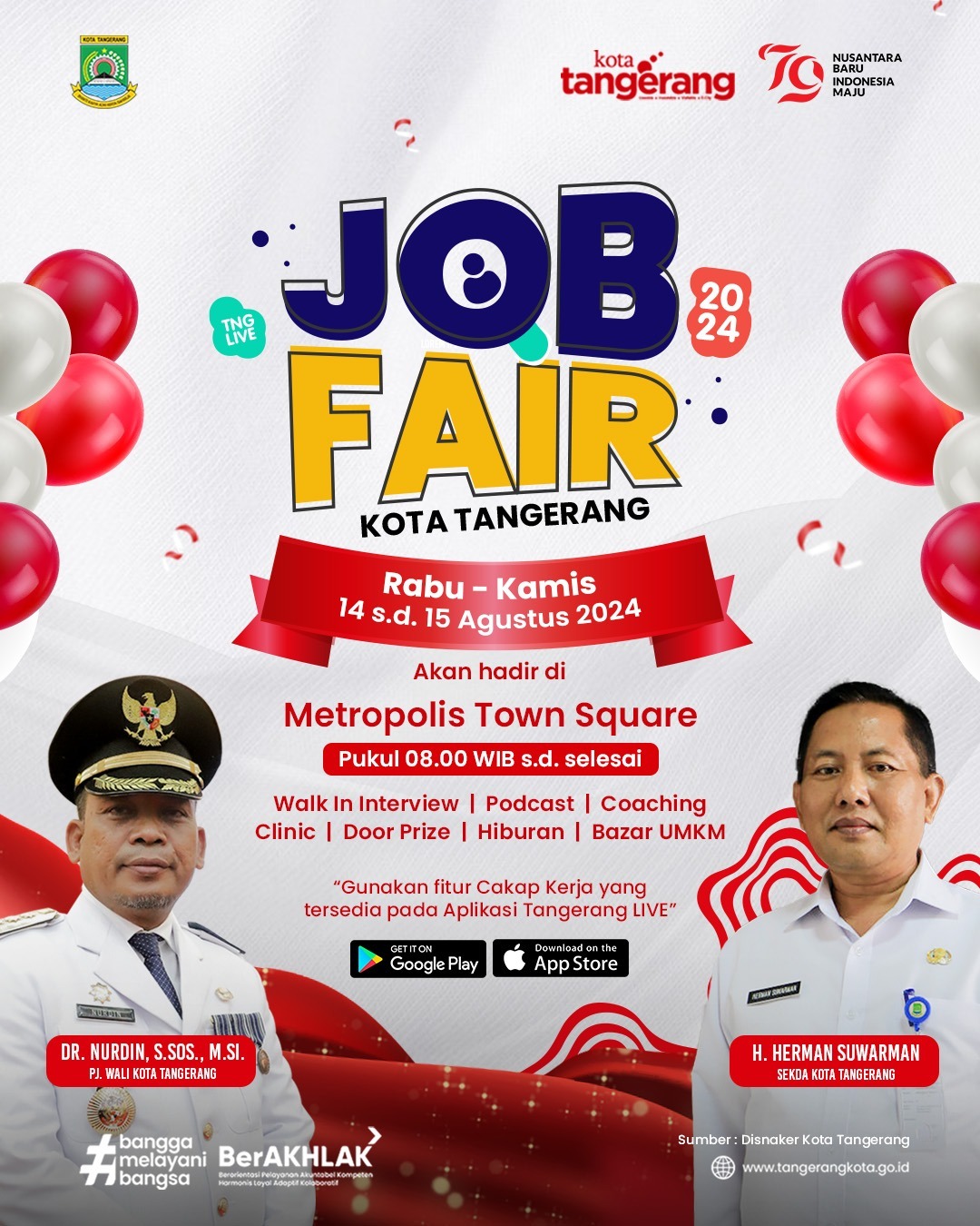 Job Fair Kota Tangerang 14-15 Agustus: 10 Ribu Lowongan Kerja Terbuka