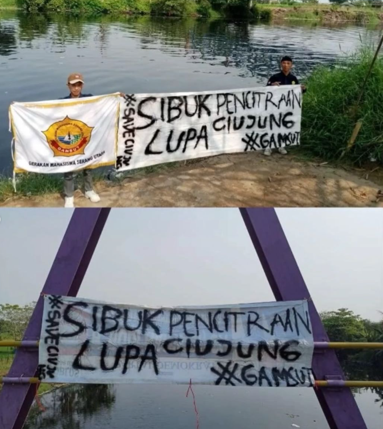 Sungai Ciujung Menghitam dan Berbau, Warga Serang Kritik Pemerintah: “Sibuk Pencitraan, Lupa Sungai Ciujung”