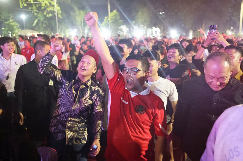 Gubernur Banten Andra Soni Gelar Nobar Timnas Indonesia vs Bahrain di Kota Serang