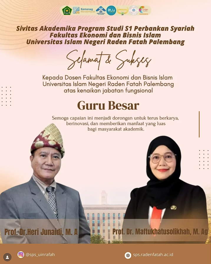 Dua Dosen FEBI UIN Raden Fatah Palembang Raih Gelar Guru Besar