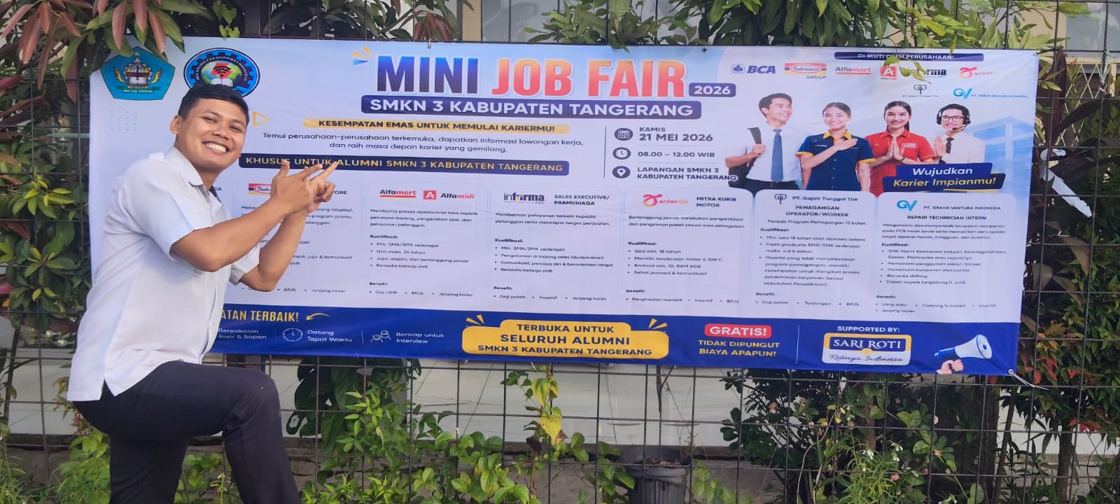 Mini Job Fair SMKN 3 Kabupaten Tangerang 2026 Dibuka, Hadirkan BCA hingga Gajah Tunggal