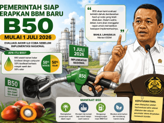 Pemerintah Terapkan BBM B50 Mulai 1 Juli 2026, Tunggu Hasil Evaluasi Akhir