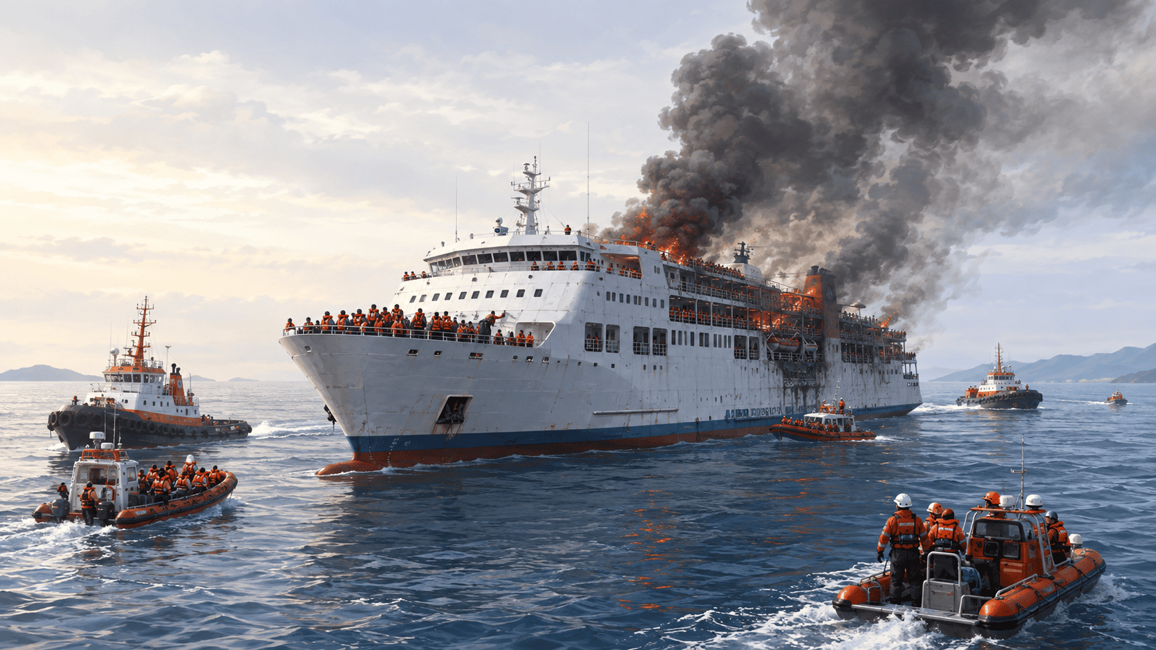 KM Mutiara Sentosa 2 Terbakar, 218 Selamat dan 4 Meninggal