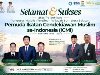 Pengurus MPW Pemuda ICMI Sumsel 2026–2030 Dilantik Hari Ini