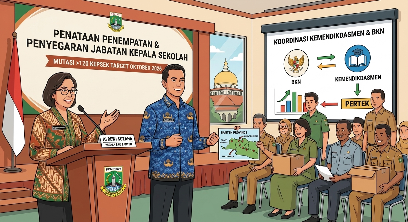 Tata Penempatan dan Penyegaran Jabatan, Pemprov Banten Siapkan Mutasi Lebih dari 120 Kepala Sekolah