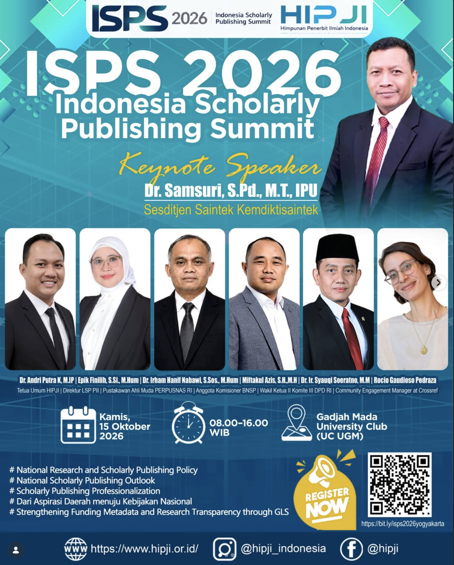 Perkuat Ekosistem Publikasi Nasional, HIPJI Bakal Gelar Indonesia Scholarly Publishing Summit (ISPS) 2026 di UGM